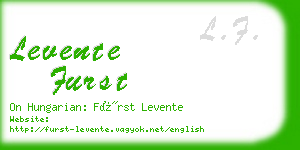levente furst business card